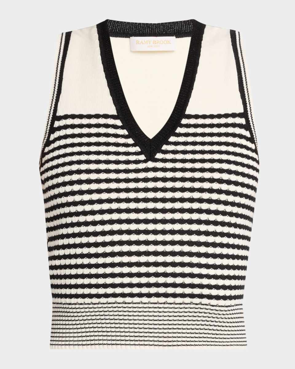 Elle Textured Stripe Sleeveless Top